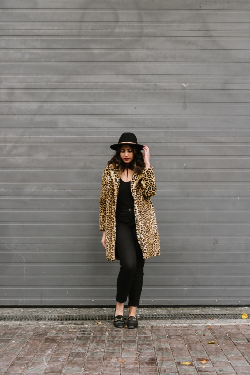 Stylish Pocket Leopard Print Coat